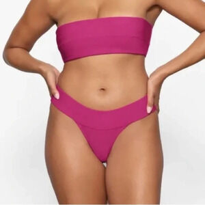 NWT SKIMS Knit Swim Cheeky Bikini Bottom size 4X Magenta Pink style SW-CHE-0166